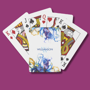 Blåfärgad Abstrakt - Fluid Art Casinokort