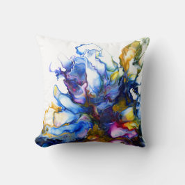 Blåfärgad Abstrakt - flytande konsthagar Kudde