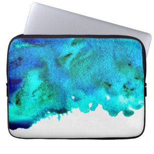 Blåfärgad abstrakt Havsdesign Laptop Fodral