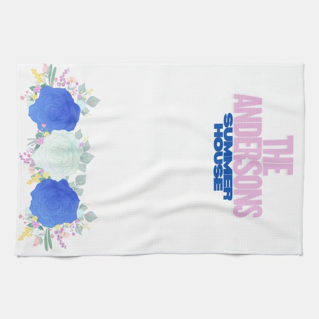 Blåfärgad Abstrakt, kökshandduk (Horisontell)