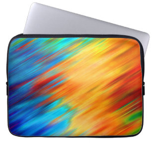 Blåfärgad Abstrakt - Orange - flagga Laptop Fodral