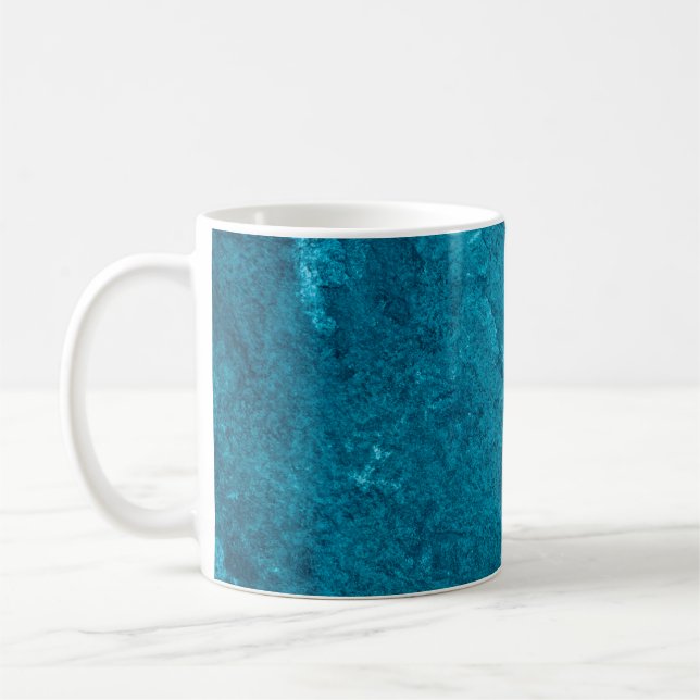 Blåfärgad abstrakt textureabstrakt, konst, grafisk kaffemugg (Vänster)
