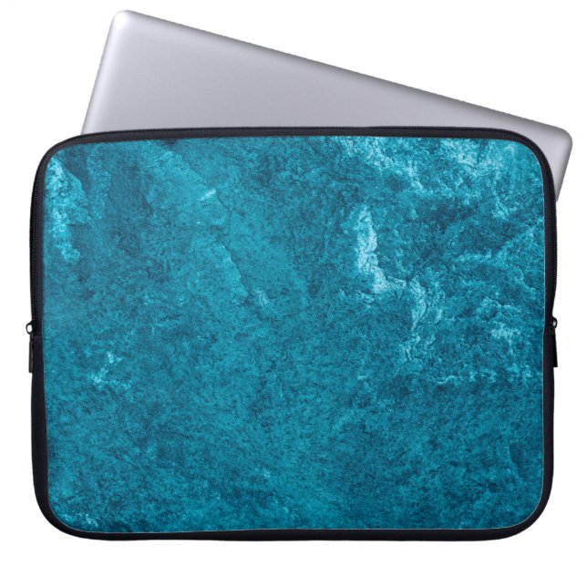 Blåfärgad abstrakt textureabstrakt, konst, grafisk laptop fodral (Framsidan)
