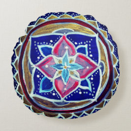 Blåfärgad Anpassningsbar, borstad polyesterrund ku Rund Kudde