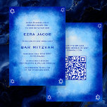 Blåfärgad Anpassningsbar QR-kod Pub Bat mitzvah Inbjudningar<br><div class="desc">Perfekt-kort för att tillkännage ett bat mitzvah, pub mitzvah eller annat judiskt firande! Hand gjorde vattenfärgsgrafik åt dig på framsidan och baksidan! FULLT ANPASSADE! Klicka på "Anpassa" ovan om du vill redigera texten och lägga till länken till QR-koden. Klicka på "Redigera med verktyg" om du vill justera typsnitt, färg och...</div>
