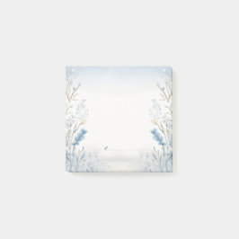 Blåfärgad anteckningsruta för naturvattenfärg efte post-it block