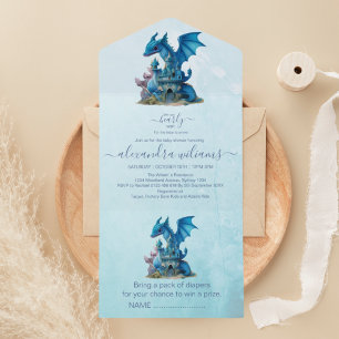 Blåfärgad babystövel för Cute Watercolor Blue Drag
