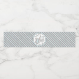 Blåfärgad babystövel för Rand-tvillingbojar Vattenflaska Etikett