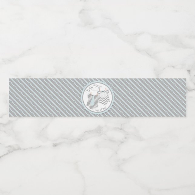 Blåfärgad babystövel för Rand-tvillingbojar Vattenflaska Etikett (Singel etikett)