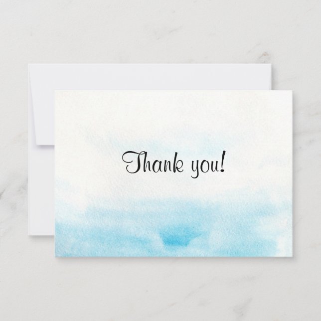 Blåfärgad bakgrund "Tack-kort" Tack Kort (Framsida)