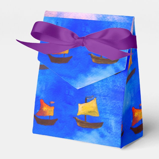 Blåfärgad bakgrund Tillfälle Tält Presentaskar (Framsidan Sidan)