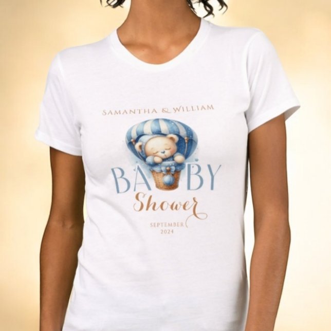 Blåfärgad ballong för Cute Nalle Flyter T Shirt (Skapare uppladdad)