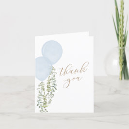 Blåfärgad ballong med två bojor Babykläder Tack Kort
