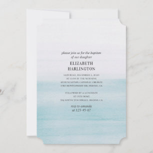 Blåfärgad baptism. Enkel modern nautisk Inbjudningar