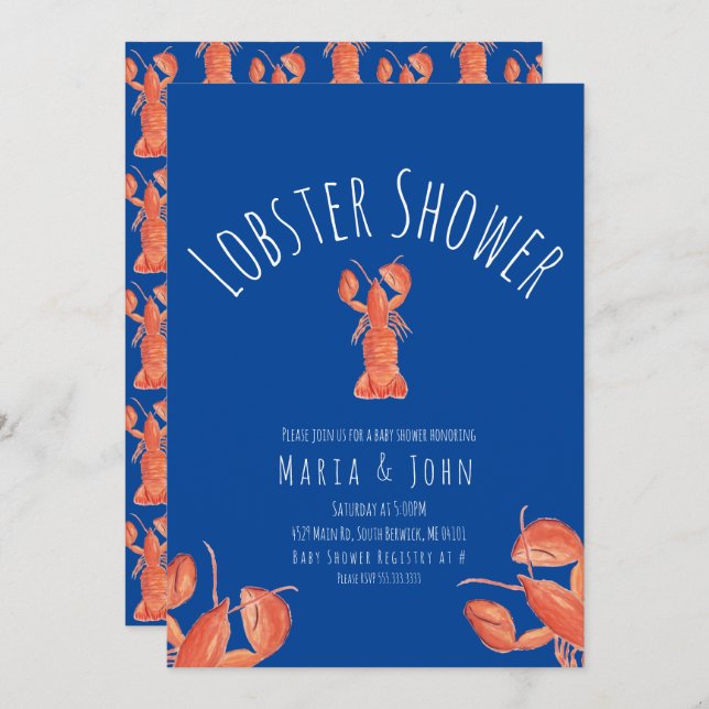 Blåfärgad blått blått blått blått Party babyskor Inbjudningar (Fram/baksida)