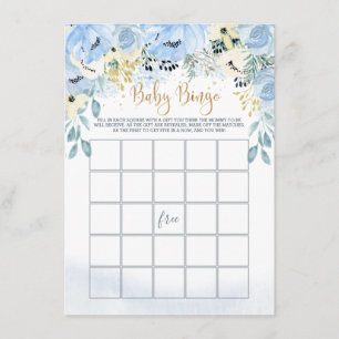 Blåfärgad Blommigt Babykläder Bingo Game Tilläggskort