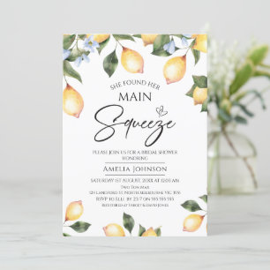 Blåfärgad blommigt citronhuvudklämma möhippa inbjudningar