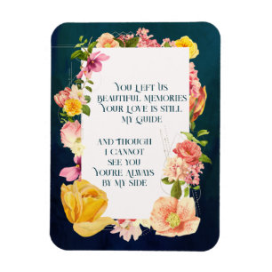 Blåfärgad Blommigt för begravningsprogram Vibrant Magnet