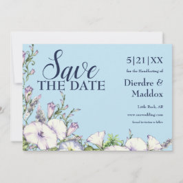 Blåfärgad Blommigt Glory Handfixing för vattenfärg Spara Datumet