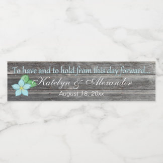 Blåfärgad Blommigt ha och håll Land tema Vattenflaskor Etikett