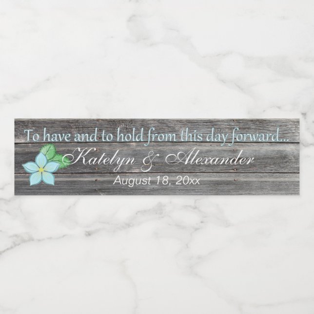 Blåfärgad Blommigt ha och håll Land tema Vattenflaskor Etikett (Singel etikett)