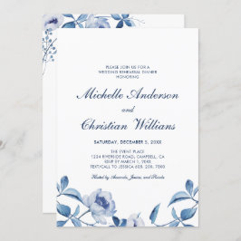 Blåfärgad Blommigt - inbjudan till repetitionsmidd