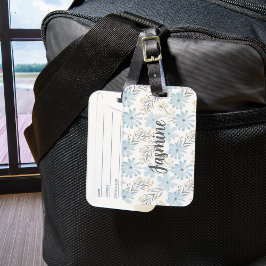 Blåfärgad Blommigt vattenfärg Mönster Anpassningsb Bagagebricka