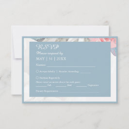 Blåfärgad blommigt, vildblomsblomma, bröllop OSA kort