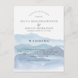 Blåfärgad bröllopsinbjudan OSA webbplats Vykort