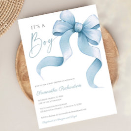 Blåfärgad bugg Det är en pojkbabydusch Inbjudningar