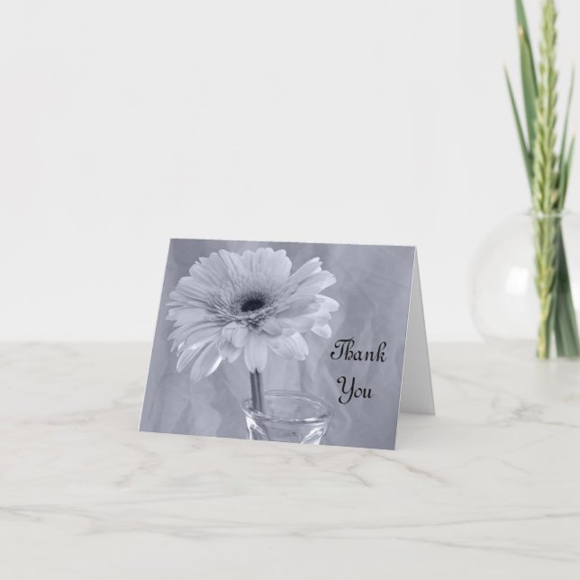 Blåfärgad Daisy Bridesmaid Tack Kort (Framsida)