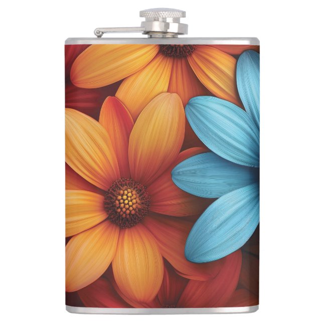 Blåfärgad Daisy, Gult, Orange Färg Fickplunta (Framsidan)