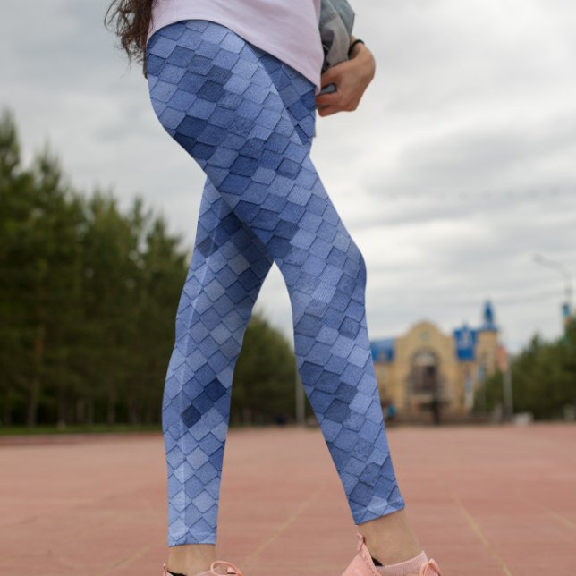 Blåfärgad diagonal leggings (Skapare uppladdad)