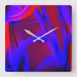 Blåfärgad digital färgförstoring på vin fyrkantig klocka