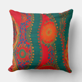 Blåfärgad, exotisk orange (blåteal guld 2) kudde