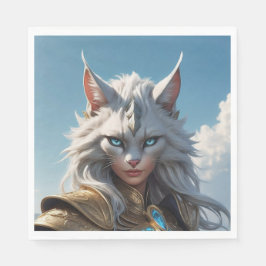 Blåfärgad, färglös katt pappersservett