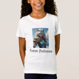 Blåfärgad, färglös katt t shirt