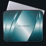 Blåfärgad färgton, metallisk, stillös stål Mönster Laptop Sleeve<br><div class="desc">Blå ton,  glansigt metallutseende,  rostfritt stål mönster. Anpassningsbar och valfritt monogram. Finns på andra produkter och kan begäras för någon av de produkter som erbjuds på Zazzle.</div>