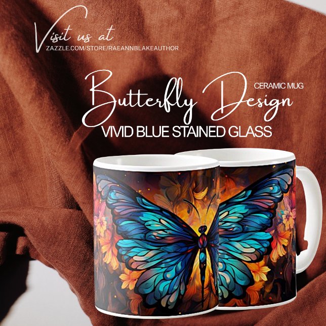 Blåfärgad, fast glasfiberdesign kaffemugg (Skapare uppladdad)