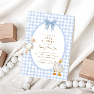 Blåfärgad gäss Anka Coquette Baby Shower Inbjudningar
