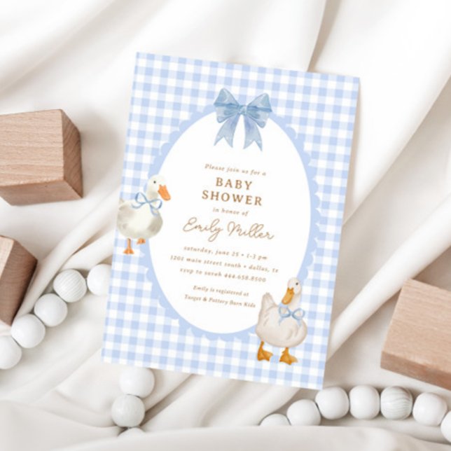 Blåfärgad gäss Anka Coquette Baby Shower Inbjudningar (Skapare uppladdad)