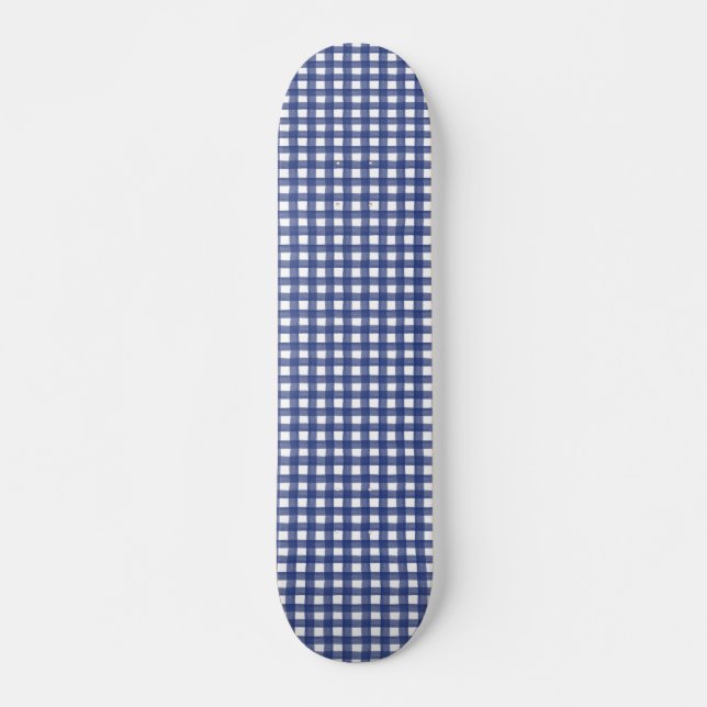 Blåfärgad Gingham Skateboard (Framsida)