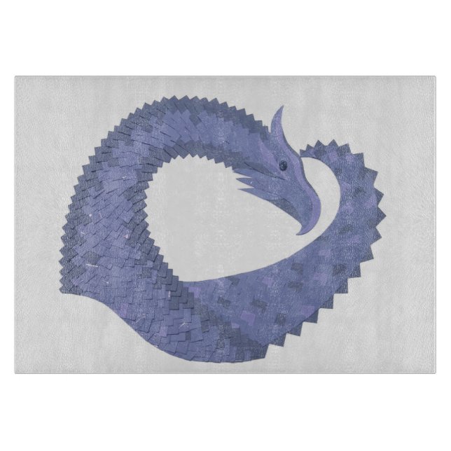 Blåfärgad grått-hjärtdragon på vitt (Framsidan)