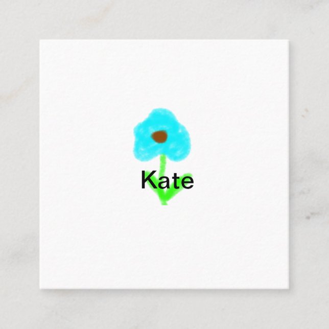 Blåfärgad grönt lägga till anpassningsbarna för na fyrkantigt visitkort (Framsida)