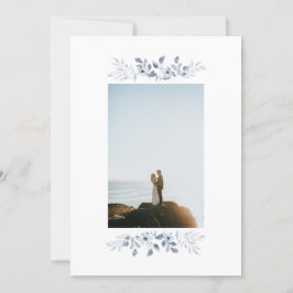 Blåfärgad inbjudan till fotobröllop