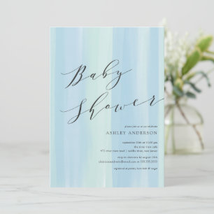 Blåfärgad inbjudan till Rand Baby Shower