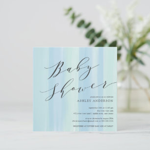 Blåfärgad inbjudan till Rand Baby Shower