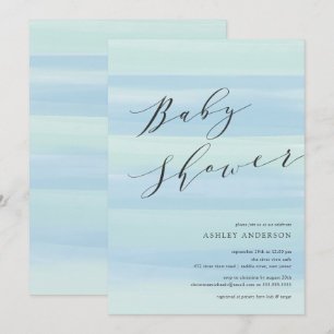 Blåfärgad inbjudan till Rand Baby Shower