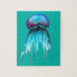 Blåfärgad konstmålning pussel