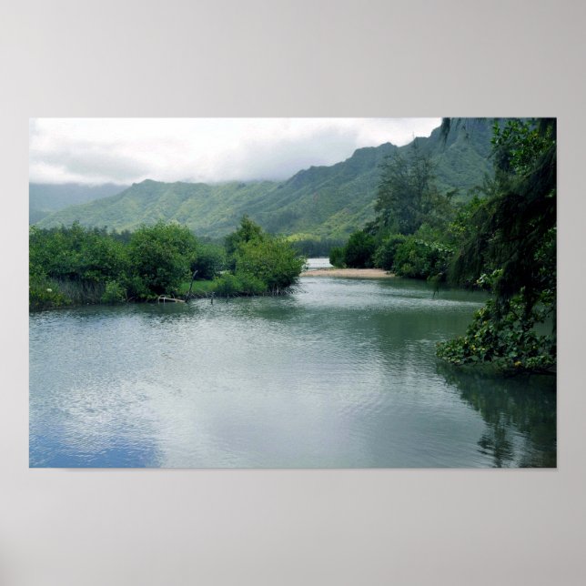 Blåfärgad lagunPoster Poster (Framsidan)